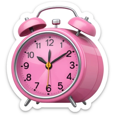 alarm oclock aesthetic and ios.18.1 and to show six in the morning color pink no hands clock alarm oclock sticker