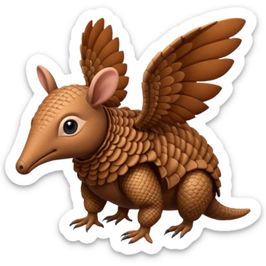 winged armadillo sticker
