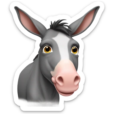 Donkey with a pig nose sticker