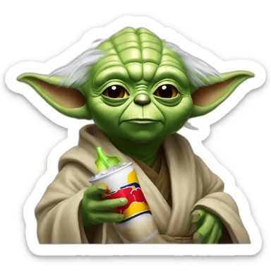  yoda drink redbull sticker