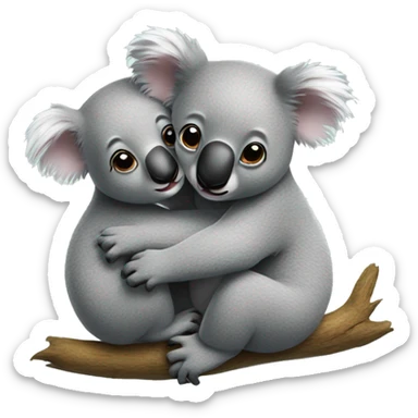 Koalas hugging sticker