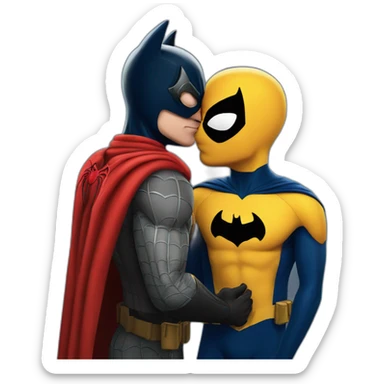 Spider-man kissing batman sticker