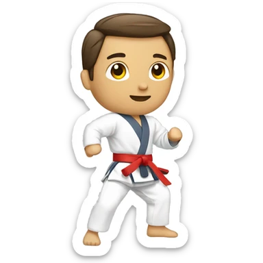 Hombre haciendo taekwondo sticker