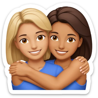 women strong hug sticker