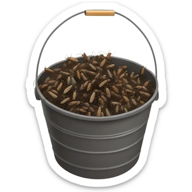 A bucket filled with crickets sticker