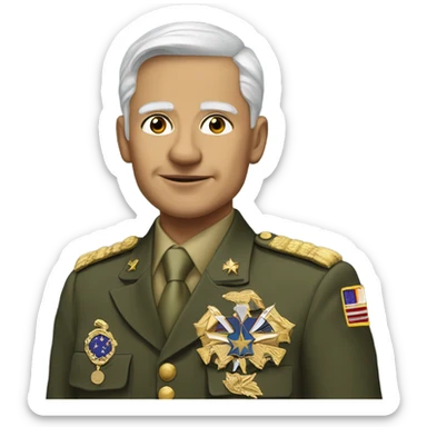 Light skin four star general  sticker
