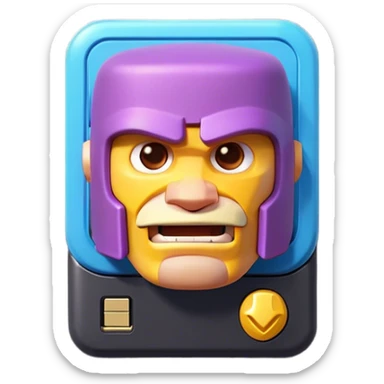 Clash of Clans aesthetic: Cinematic Playful PlayStation Memory Card Portrait Emoji, rendered in a 3D vector-style similar to standard emojis with minimal shading and bold, simplified shapes. A compact, distinct form with signature details, softly glowing with a cutting-edge console technology charm. Simplified yet unmistakably iconic, highly detailed and consistent, glowing with a soft radiance and high shine. Stylized with a touch of technological advancement and a soft glowing outline, capturing the essence of a beloved gaming relic with a friendly, playful manner! sticker
