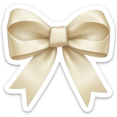 cream ribbon bow  sticker
