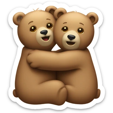 Two bears hugging each other emoji sticker