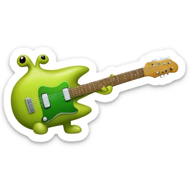 Happy slimy slug playing electric guitar sticker