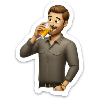 man driking titos vodka sticker