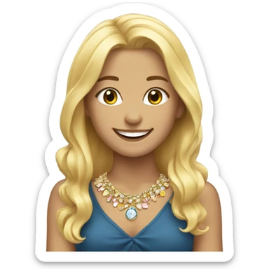 blonde girls with smiles and jewelry sticker