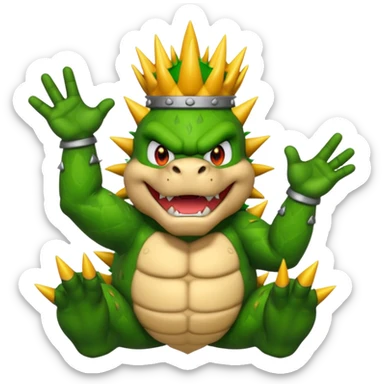 Bowser raising his hands sticker