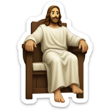 jesus on a chair sticker