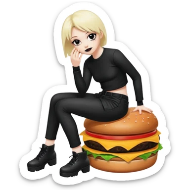 emo twerking on a burger cuh sticker
