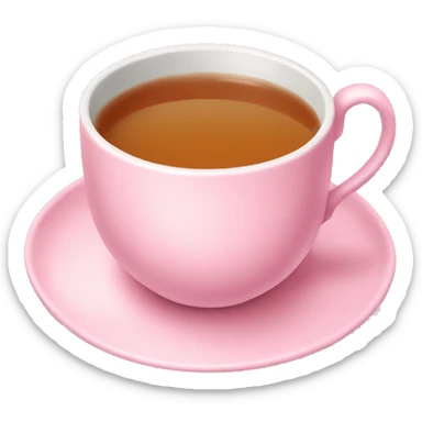 large pastel pink fancy tea cup sticker