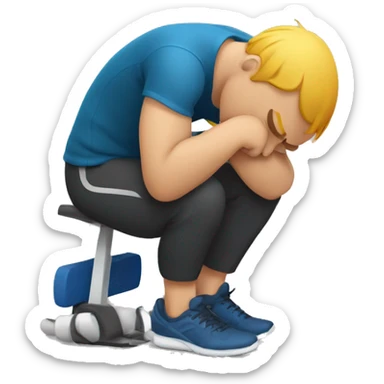 the exhausted man in sport. so tired sticker