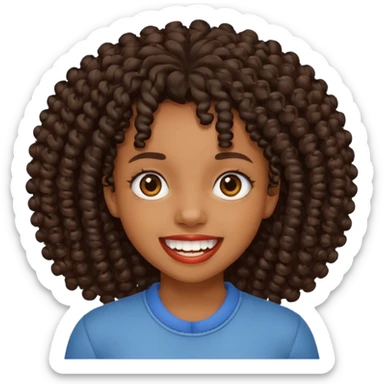 Black girl with curly hair and gap teeth sticker