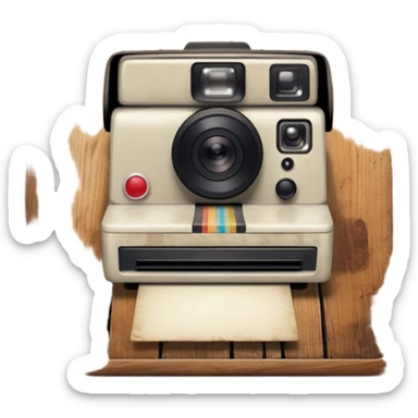 board with polaroid photo sticker