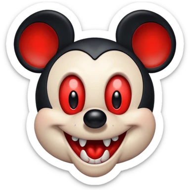 Evil mickey mouse with blood and angry sticker