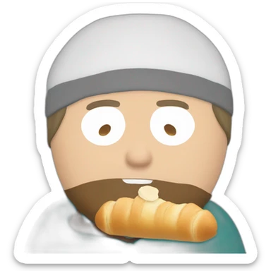 Cartman eating a croissant sticker