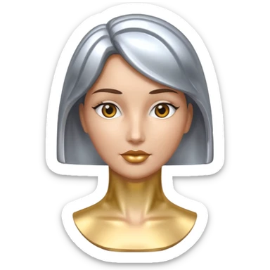 an elegant metallic chrome woman statue  sticker