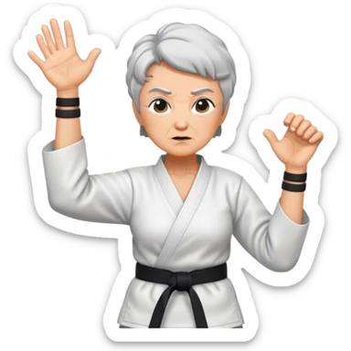 grandma karate with black belt sticker