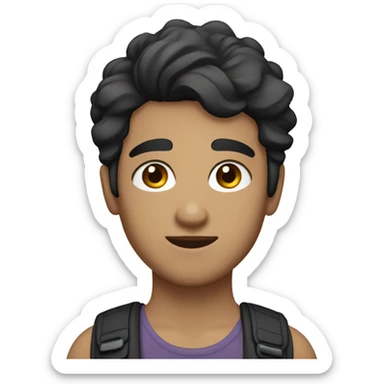 masc lesbian with dark hair and grey eyes sticker