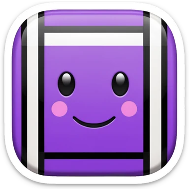 black pixel art vinyl with a purple and white striped middle label, pixel art sticker