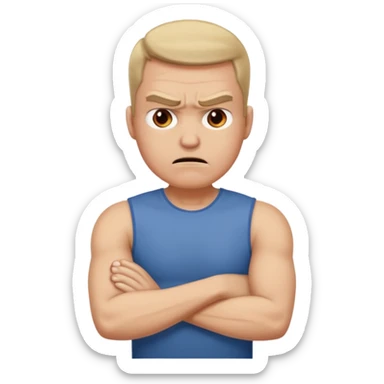 @Layla!: arms crossed holding neck angry guy sticker