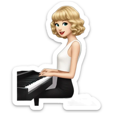 Taylor Swift withe a piano sticker