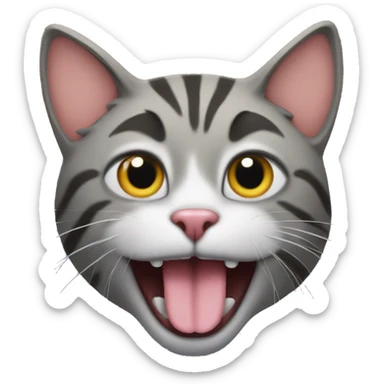 cat with cat tongue out  sticker