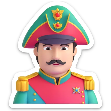 tomato wearing Napoleon Bonaparte's bicorne hat and military officer uniform sticker
