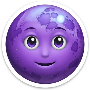 purple moon sticker