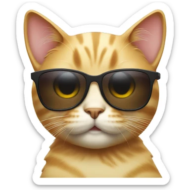 Cat with sunglasses sticker
