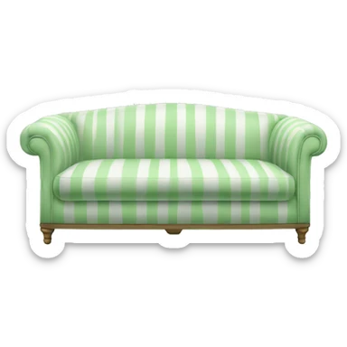 Striped pastel green and white sofa sticker
