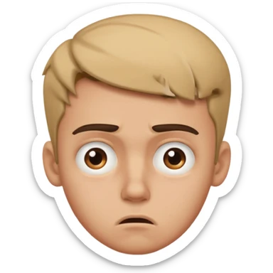 make an emoji of a (young person it has to be like very very confused, disgusted, make the eyebrows very expressive, make the face like he was asking a quiesfion and not getting the answer he wants, male his face TIRED sticker