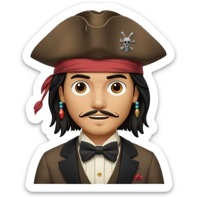 jack sparrow with bowtie sticker