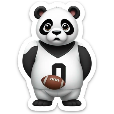 Sad football panda sticker