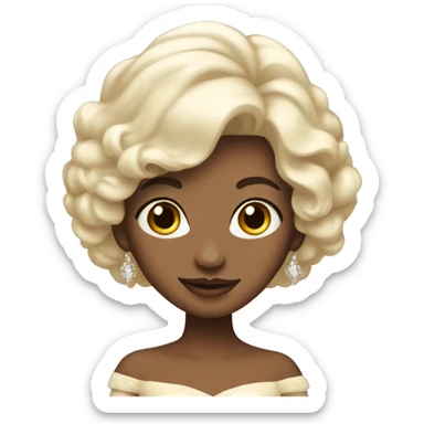 princess with cream colored hair wearing expensive gown sticker