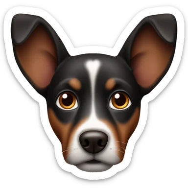 Long EARED black brown DOG sticker
