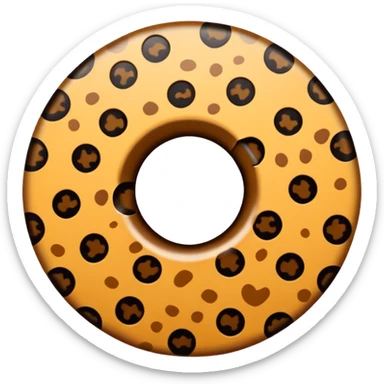 Leopard print circle with hole in the middle sticker