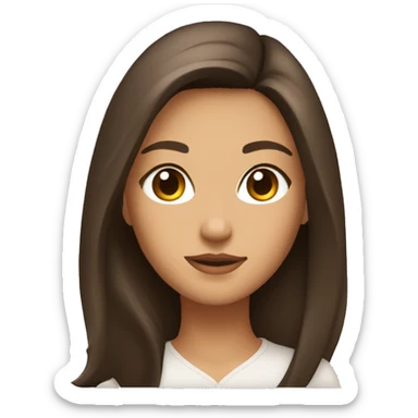 A brunette with a tan and hazel eyes with a fresh blowout  sticker