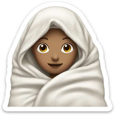 White girl wrapped in blanket sticker