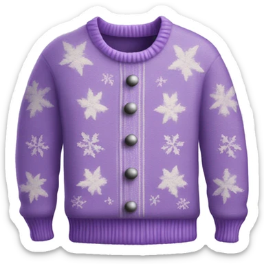 Realistic isolated lilac ugly Christmas sweater. sticker