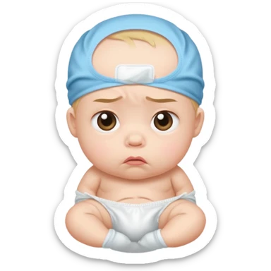 Pouting face wear disposable diaper sticker