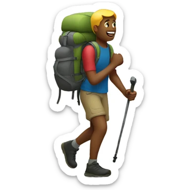 person hiking on trail sticker