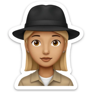 black hat wearing  sticker