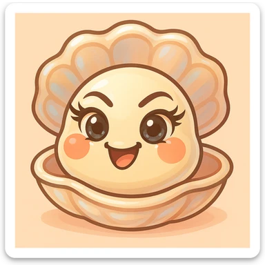 Keep the image identical but enhance the reflections and nuances in pastel, nacreous, cream, peach, and greige tones without changing anything else. sticker