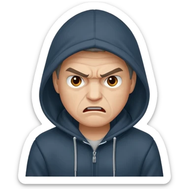 Stylish man in a hoodie mad sticker